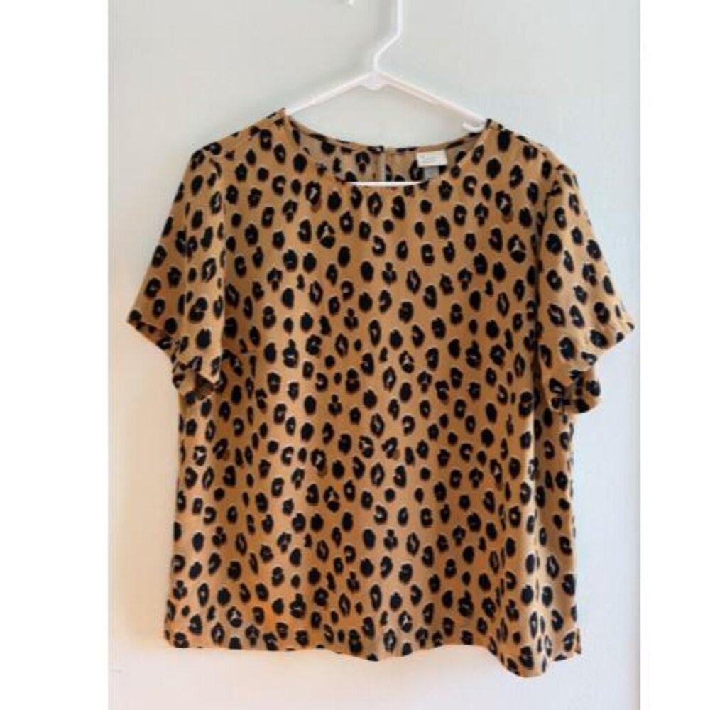 Leopard Print Short Sleeve Office
